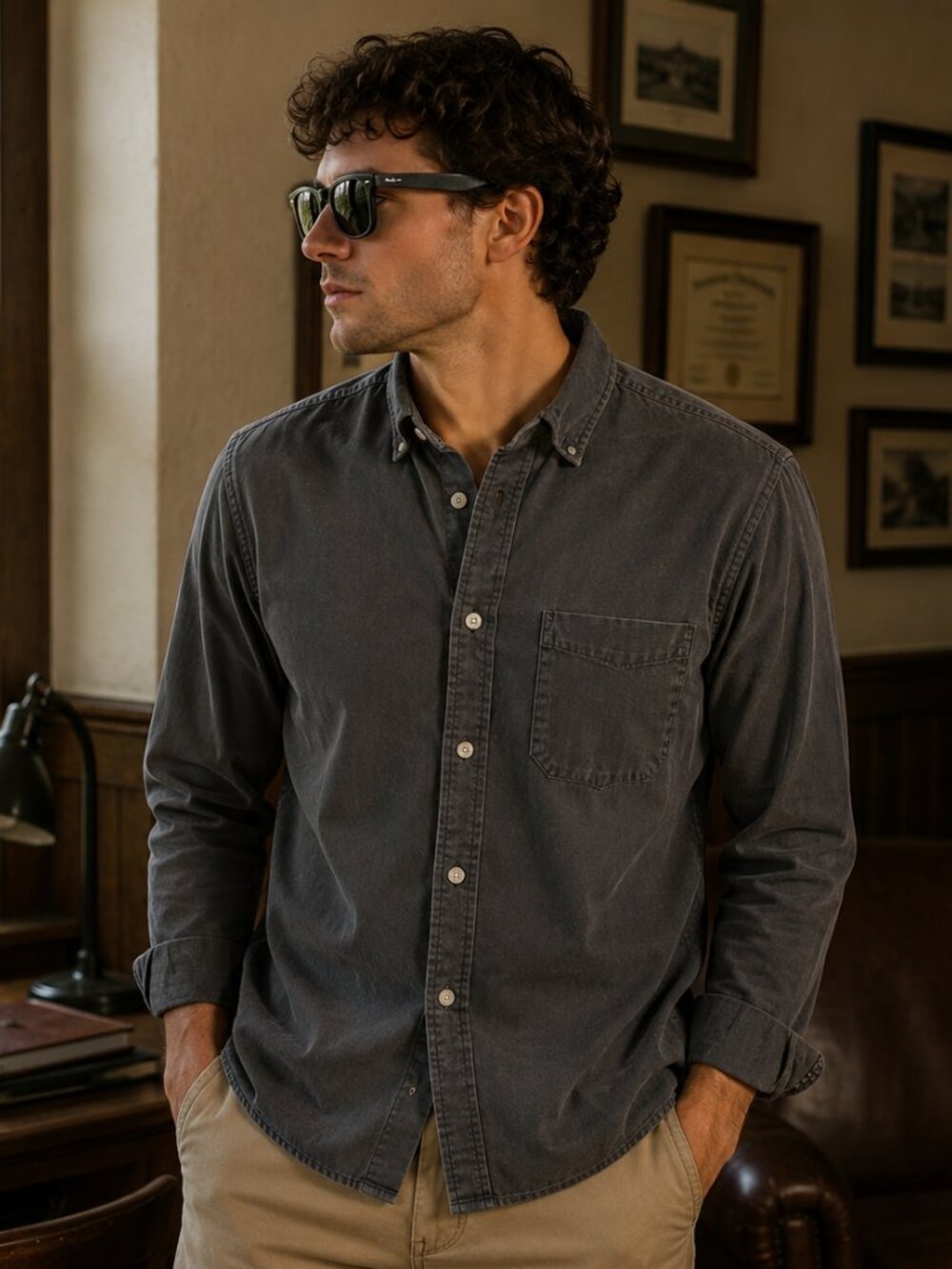 Under Armour Men's Charcoal Button-Down Shirt